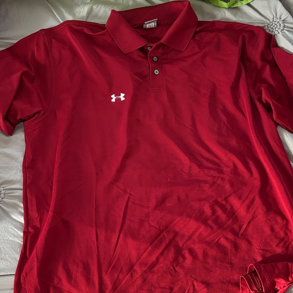 Under Armour Men's Polo Shirt Set - Blue, Red, and White Striped bundle XL - Picture 3 of 5